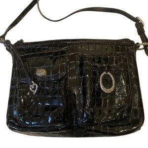 Brighton Crossbody Alligator Embossed Leather Vintage